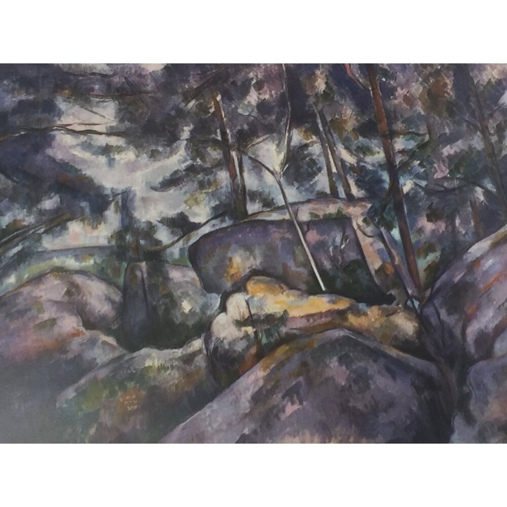 Rocks Forest of Fountainebleu Print Vintage 25115 Paul Cezanne